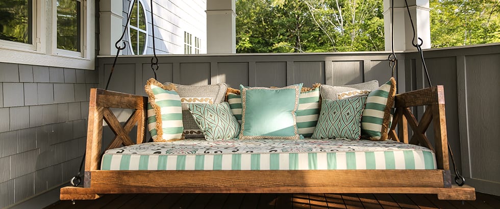 custom cushions and coordinating pillows